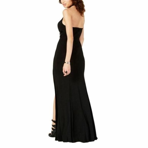 B. Darlin Dress Black Size 1 Junior Sheath Halter Illusion Beaded Size M EUC - Picture 4 of 14